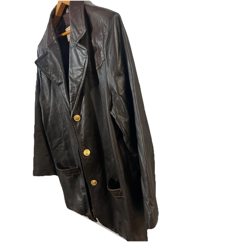 Braefair Leather Brown Genuine Leather Jacket Coat Women's Size 16 - Picture 2 of 13